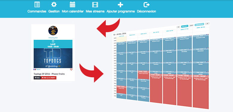 Créer votre calendrier de programme Twitch Hitbox Youtube